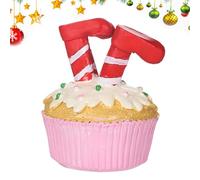 Statue de cupcake avec tasse en pain - Statuettes de petit homme en pan de, décoration de plateau à plusieurs niveaux avec tasse à café de Noël, figurines en pain de résine, oramen