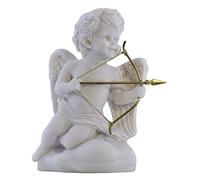 Statue de Cupidon ailé Eros, dieu de l'amour en Marbre Blanc Classique pour Table, moulée à la main, pour Action de Grâce, Saint-Valentin, Anniversary, Home Decor