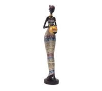 Statue de dame tribale - œuvre d'art en résine africaine fabriquée à la main, décoration artistique de collection, ornement de table , étagère élégante | Accent d'entrée de salon Creativee, étud