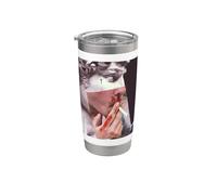 Statue de David Nez Sanglant Cigarette Pop Art Gobelet isotherme en acier inoxydable double paroi