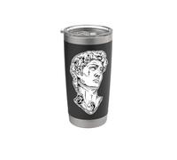 Statue de David x Tatoué x Triste x Rose Blackwork Gobelet isotherme en acier inoxydable double paroi
