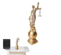 Statue de déesse de l'équité de la justice, sculpture de dame aveugle en résine, figurine d'ange romain grec, décoration de loi élégante, design détaillé fabriqué à la main, finition blanche de 30 cm