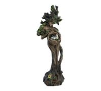 Statue De Déesse Des Arbres - Marron Vert, Figurine En Résine, Elfe De Forêt Décoratif Avec Oiseau, Ornement Naturel Réaliste, Détails Complexes Peints À La Main, 20,3 Cm De Haut | Décoration D'intéri