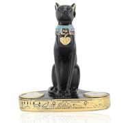 Statue De Déesse du Chat Bastet égyptien De L'Égypte Ancienne, Figurine De Collection, Sculpture De Chat Bastet Avec 2 Bougeoirs Chauffe-plat, Statue de la Déesse du Chat Bastet égyptien De L'Égypte A