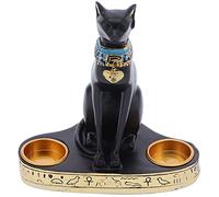 Statue de Déesse du Chat Égyptien Bastet, 20cm Figurine de Déesse du Chat de l'Egypte Ancienne Bastet en Résine, Bougeoir pour Décoration de Maison et du Bureau