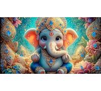 Statue de déité Indienne Jeu de Puzzle 1000 pièces Papier recyclé Extremement Difficile Jeu Stimulant pour Toute la Famille Cadeau pour Femmes et Hommes 70x50cm/1000pcs