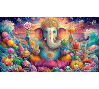 Statue de déité Indienne Jeu de Puzzle 1000 pièces Papier recyclé Extremement Difficile Jeu Stimulant pour Toute la Famille Cadeau pour Femmes et Hommes 38x26cm/1000pcs