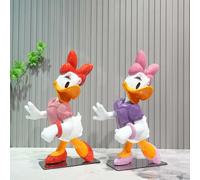 Statue de dessin animé Disney Donald Duck Daisy, modèle en résine mignon, artisanat, décor de bureau, jouets Disney pour enfants, Sculpture, cadeau B