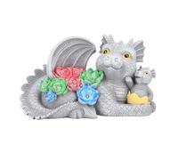 Statue de Dinosaure chhelihl, Figurine extérieure Dinosaure Mignon à énergie Solaire en résine pour décoration de Jardin, résistant aux intempéries, Auto la Nuit, Design réaliste