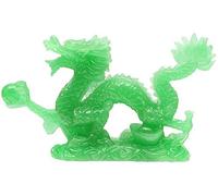 Statue de Dragon Chinois Porte-Bonheur, Ornements en résine de Jade Vert, Artisanat pour la Chance et Le succès, décoration de la Maison