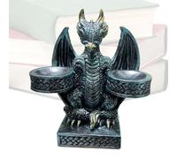 Statue de Dragon - Figurines de Dragon Assis avec Double Support de Boule, Accessoires de décoration d'intérieur | Porte-Boule de, Porte-Bougie, Organisateur de clés, Sculpture Fantastique