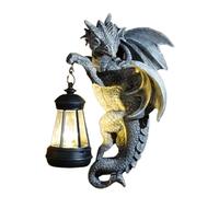 Statue de Dragon Solaire d'extérieur, décoration de Dragon en résine pour l'extérieur, Statue de Jardin de Dragon avec Lanterne Solaire | Lampe Solaire extérieure créative Dragon pour BALC
