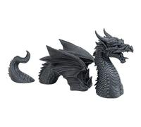 Statue de dragon volant en résine - Ornement de dragon de jardin en trois couches Statue unique de dragon fantaisie, image extérieure en résine résistante aux intempéries, statue d'art gothique