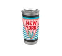Statue de fanion de New York Illustration d'horizon de la Liberté Gobelet isotherme en acier inoxydable double paroi