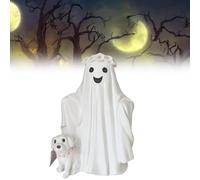 Statue de fantôme d'Halloween qui marche - Figurines fantômes effrayantes d'Halloween - Statue de fantôme avec sculpture de chien pour décorations d'Halloween d'intérieur et d'extérieur - Pour la