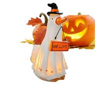 Statue de fantôme en résine | Décoration d'animal fantôme effrayante éclairée | Décorations d'Halloween pour centres de table pour cheminée, maison hantée, allée, camping, porche