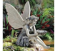 Statue De Fée De Jardin, Sculpture De Jardin De Statue De Fée De Tournesol, Ornement De Jardin De Mangeoire À Oiseaux En Pierre, Figurine D'ange Réaliste Figurines De Fée De Jardin Extérieur Décor