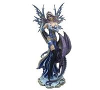 Statue de fée en résine avec un dragon celtique, figurine géante, déco héroïc fantasy