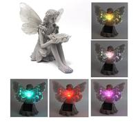 Statue De Fée En Résine, Fleur De Jardin Solaire, Ornement De Couleur Changeante, Décoration Artisanale, Imperméable, Aménagement Paysager, Figurine De Cour
