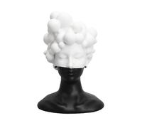 Statue de femme abstraite en noir et blanc, sculpture de femme mystérieuse simple, figurine de femme exquise, statue de méditation humaine en résine créative, grande sculpture décorative(Small)