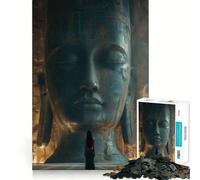Statue de Femme et de Bouddha Puzzle de 1000 pièces pour Adolescents Stimulation Cognitive Jeu Amusant Emboîtement Parfait Pas de pièces Qui se détachent Un Moyen captivant de Passer Le Temps 50x75cm