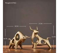Statue de Feng Shui,Sculpture de Salon,Décoration de Meuble TV,Armoire à Vin,Décoration de Maison,Bull FigAuckland pour Cadeau d'Ouverture Intérieure - Type 2 Pcs Cattle1
