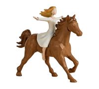 Statue de Figurines de Cheval Cool en résine, décoration Classique de Fille Cool, résistante à la décoloration, Peinte à la Main pour Les Amoureux, Cadeau équestre et commémoratif pour Adolescents