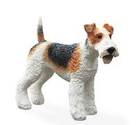 Statue de Fox Terrier Sculpture Statuette de Chien Simulation Modèle Animal Figurine Moderne Maison Décoration Intérieure Extérieure Jardin Pelouse Habitation Patio Cour Décoration Ornement Artisanat
