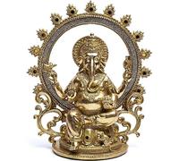 Statue de Ganesh avec anneau de feu -- 25.5x13x30.5 cm
