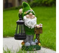 Statue De GNOME De Jardin, Sculpture Naine Imperméable À l'eau avec Lumière Alimentée par Énergie Solaire, Décoration De Figurine De GNOME De Jardin pour Patio, Balcon, Cour, Ornement De Pelouse