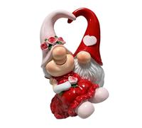Statue De Gnome De Saint-Valentin - Petit Nain Artisanal À Collectionner, Pièce Décorative Sur Le Thème De L'amour | Accent Fantastique Mignon | Salon Zone De Couchage Bureau Chambre D'enfant Table De
