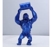 Statue de gorille, statue de King Kong, décoration de gorille, statue en résine de salon, figurine de gorille pour intérieur de salon, statue d'art de bureau moderne (20 cm, B)
