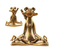 Statue De Grenouille De Yoga - 60 G Élégante Grenouille En Laiton, Sculpture Artistique De Jardin, Décoration Symbolique De Tranquillité, Figurine Animale Fabriquée À La Main Pour Salle De Méditation,