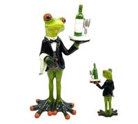 Statue de Grenouille en résine - Décoration de Table créative Portable, Ornement drôle de Grenouille Verte, Sculpture Artisanale Adorable et | Figurine décorative exquise pour la Maison, Les b