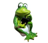 Statue de grenouille pour bureau, décoration de jardin, sculpture d'animal, grenouille assise sur les toilettes, sculpture pour balcon, salle de bain, chambre à coucher, figurine de jardin en résine