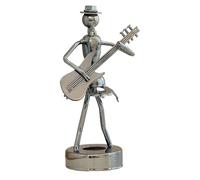 Statue de guitariste musicien - Sculpture artistique de joueur de guitare, figurine faite à la main pour présentation | Collection rétro inspirée du rock, décoration de café, décoration de bar