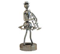 Statue de guitariste musicien - Sculpture artistique de joueur de guitare, figurine faite à la main pour présentation | Collection rétro inspirée du rock, décoration de café, décoration de bar