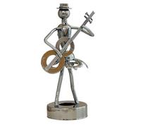 Statue de guitariste musicien - Sculpture artistique de joueur de guitare, figurine faite à la main pour présentation | Collection rétro inspirée du rock, décoration de café, décoration de bar