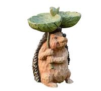 Statue de Hérisson de Jardin avec Mangeoire à Oiseaux | Figurine Animale Hérisson Bassin à Oiseaux,Sculpture en Résine pour Jardin, Pelouse, Terrasse et Espaces Extérieurs