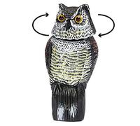 Statue de Hibou avec Tête Rotative,Grande Fausse Chouette Réaliste, Insectifuge Ennemi De La Nature pour Jardin Extérieur,Aux Oiseaux/Pigeons/Mouettes/Effaroucheurs de Corbeaux