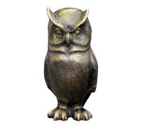 Statue de hibou debout fabriquée à la main en fonte 16,5 cm - Sculpture de la faune sauvage - Décoration intérieure et extérieure