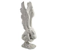 Statue de jardin 24*6.6*10.4cm Design Toscano Ange Souvenir et Rédemption Statue Religieuse polyrésine pierre antique - Blanc