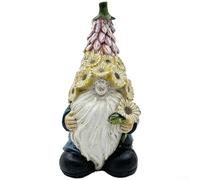 Statue de jardin à énergie solaire avec éclairage LED en résine pour décoration de pelouse, économe en énergie et résistante aux intempéries (D)