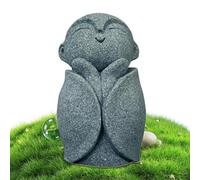 Statue de jardin Bouddha - Statue de moine de Bouddha en pierre - Adorable sculpture bouddhiste spirituelle pour yoga, salle de bain, pendaison de crémaillère, maison, fontaine, aquarium, méditation