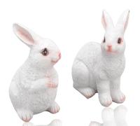 Statue De Jardin De Lapin Décoration De Cour, Statue D'intérieur De Lapin Décoration De Table Statue En Résine Cour Jardin Artisanat Extérieur Sculpture Lapin Blanc Sculpture Art Moderne Fée Jardin St