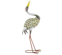 Outsunny Statues de Jardin, Sculpture de Héron en Métal, Statues d'oiseaux 71 cm, pour Cour, Étang, Terrasse, Vert