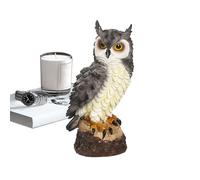 Statue de jardin Owl Garden - Décor hibou extérieur - Expression sérieuse action d'horreur animal - Statue décorative en résine pour piscine, balcon, cour - Cheminée Dock - Manteau d'étang - Pont de