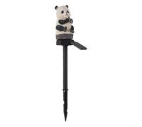 Statue de jardin solaire Panda en résine avec LED blanc chaud pour extérieur, pelouse, cour, terrasse, éclairage paysager nocturne, 43 cm de hauteur