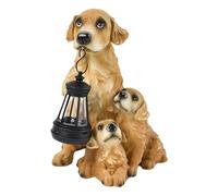 Statue de jardin solaire pour chien, statue de jardin pour chien - Statues solaires extérieures pour chien du Labrador | Décoration de jardin avec lanterne LED rétro, figurine d'animal lumineuse en ré