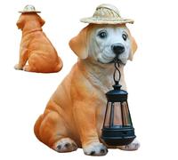 Statue de jardin solaire pour chiens, lumières solaires pour chiens d'extérieur - Figurine de chiot à énergie solaire,Sculpture d'animaux de jardin avec statue extérieure avec lumières solaires pour